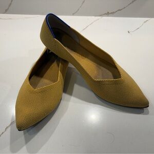 Rothy’s Mustard Yellow Pointed Toe Knit Flats